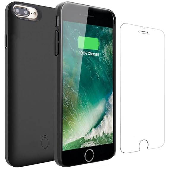 Veepax iPhone 7 Plus/8 Plus Akku Hülle - 7500mAh Zusatzakku Ultradünnes Auflade Handyhülle 200% Extra Powerbank Ladegerät Bat