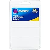 Avery Removable Writable Rectangular Labels, 1 x 3 Inch, White - Pack of 2 (6728)