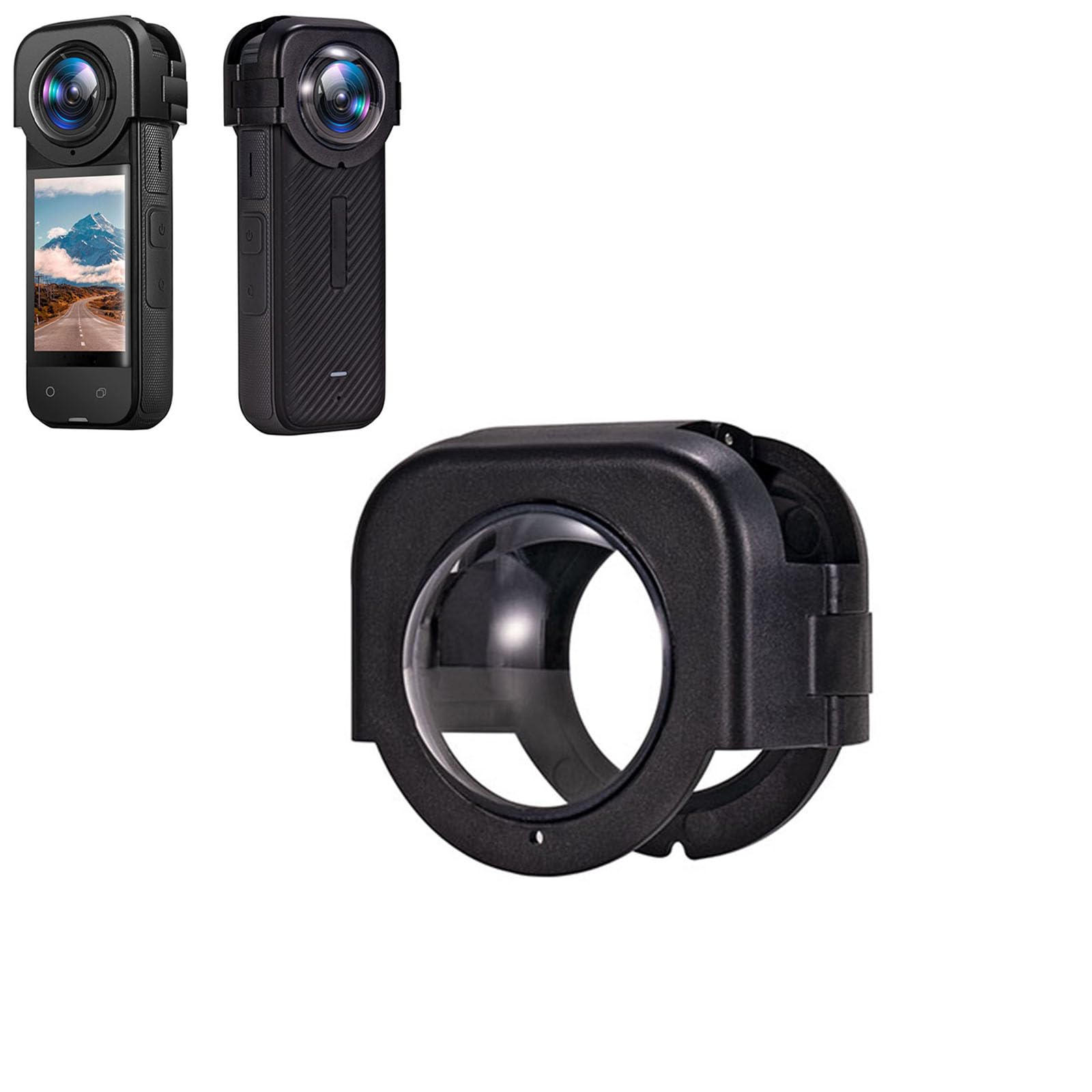 LICHIFIT Snap-on Transparent PC Plastic Protective Lens Cover for Insta360 X4 Action Camera Lens Cap High Transmittance Anti-Scratch Lens Guards Frame Accessories