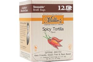 MILLIE'S SIPPING BROTH Millie’s All Natural Organic Gluten-Free Vegetable Sipping Broth 12 Tea Bags Spicy Tortilla