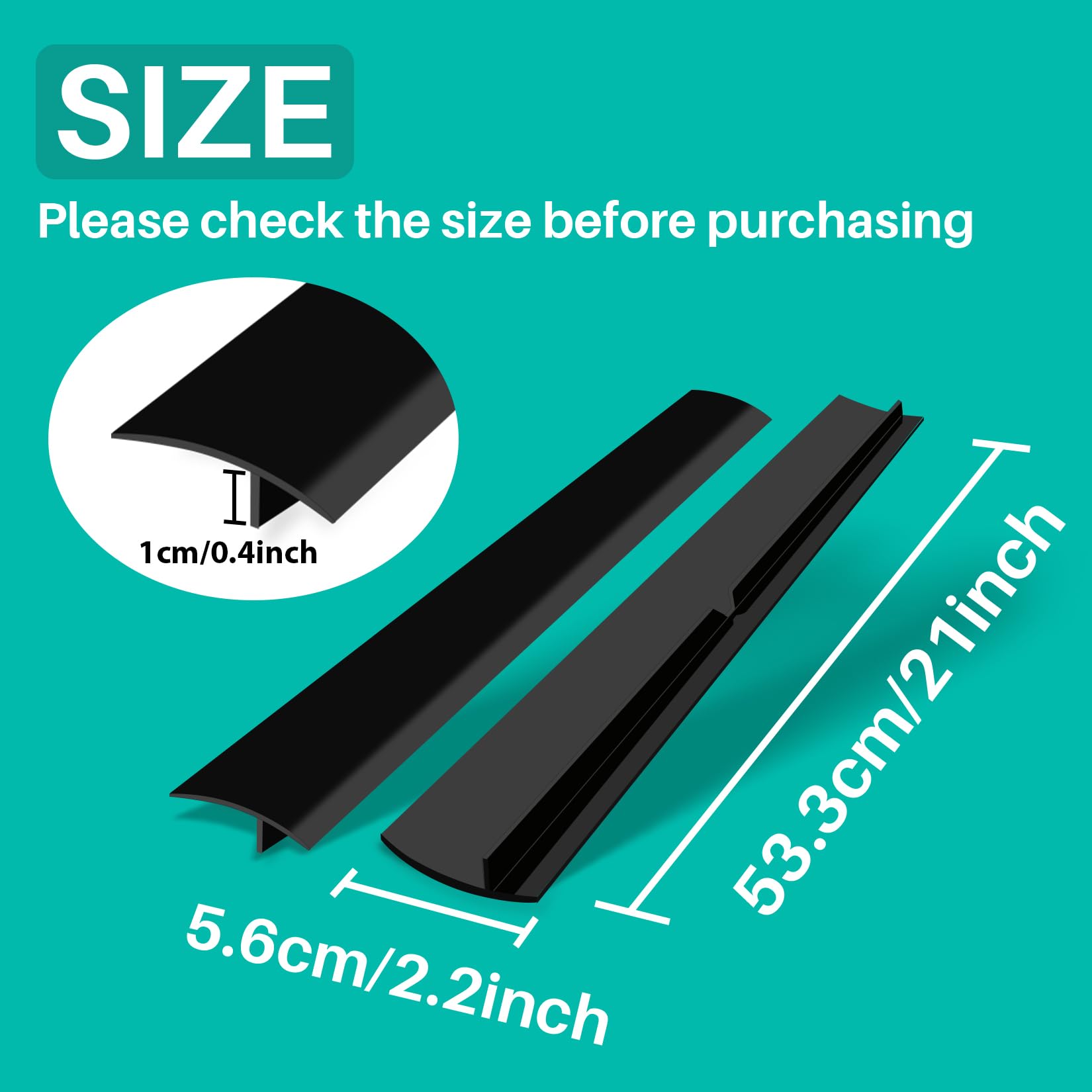 Gap Filler for Stove and Counter - Kitchen Stove Counter Gap Cover Silicone Gap Cover Between Stove and Counter 21 Inches Black