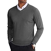 COOFANDY Men's V Neck Sweater Lightweight Knitted Pullover Sweaters