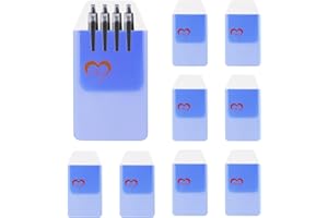 MOSOTECH 8 Pcs Pocket Protectors for Pen Leaks, PVC Pen Holder Pocket Organizer Pouch for Shirts, Lab Coats, Pants, Office Hospital Supplies, Multi-Purpose Organizer for Pens, Pointers, Cards, Notes (Blue)