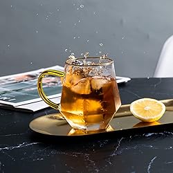 AEFPOYMXU 10 oz Clear Glass Espresso Cups Set of 2