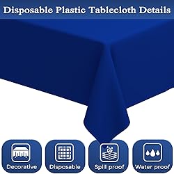WNINK 6 Pack Royal Blue Tablecloths Disposable