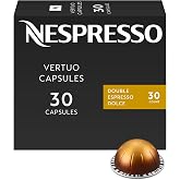 Nespresso Vertuo, Double Espresso Dolce, Mild Roast, 30-Count Espresso Pods | Mild-Roast Coffee Capsules, Malted cereal and subtle fruit notes