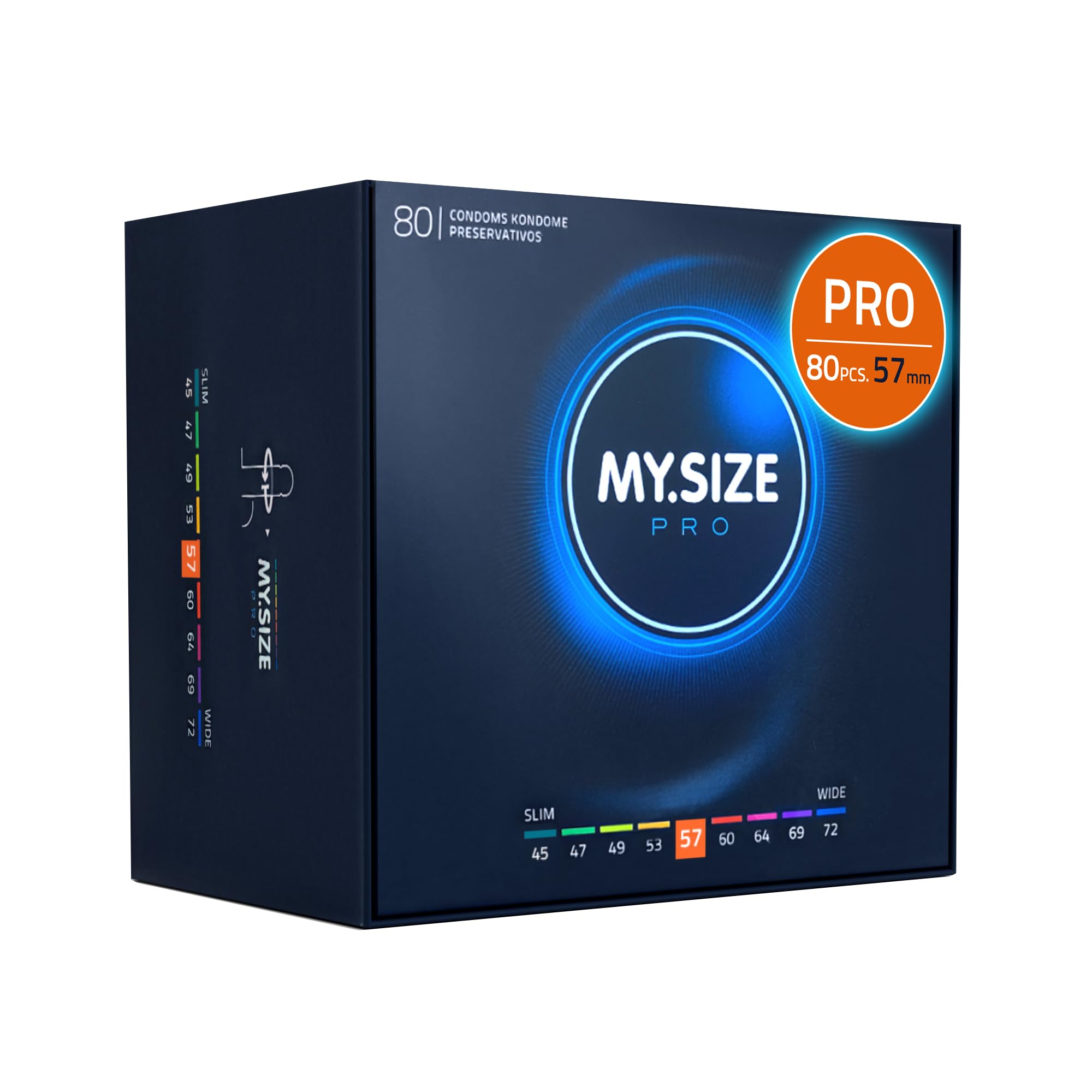 MY.SIZE PRO Condom Size 4, 57 mm, 80 Condoms - Perfect fit and a Suitable Size for Everybody