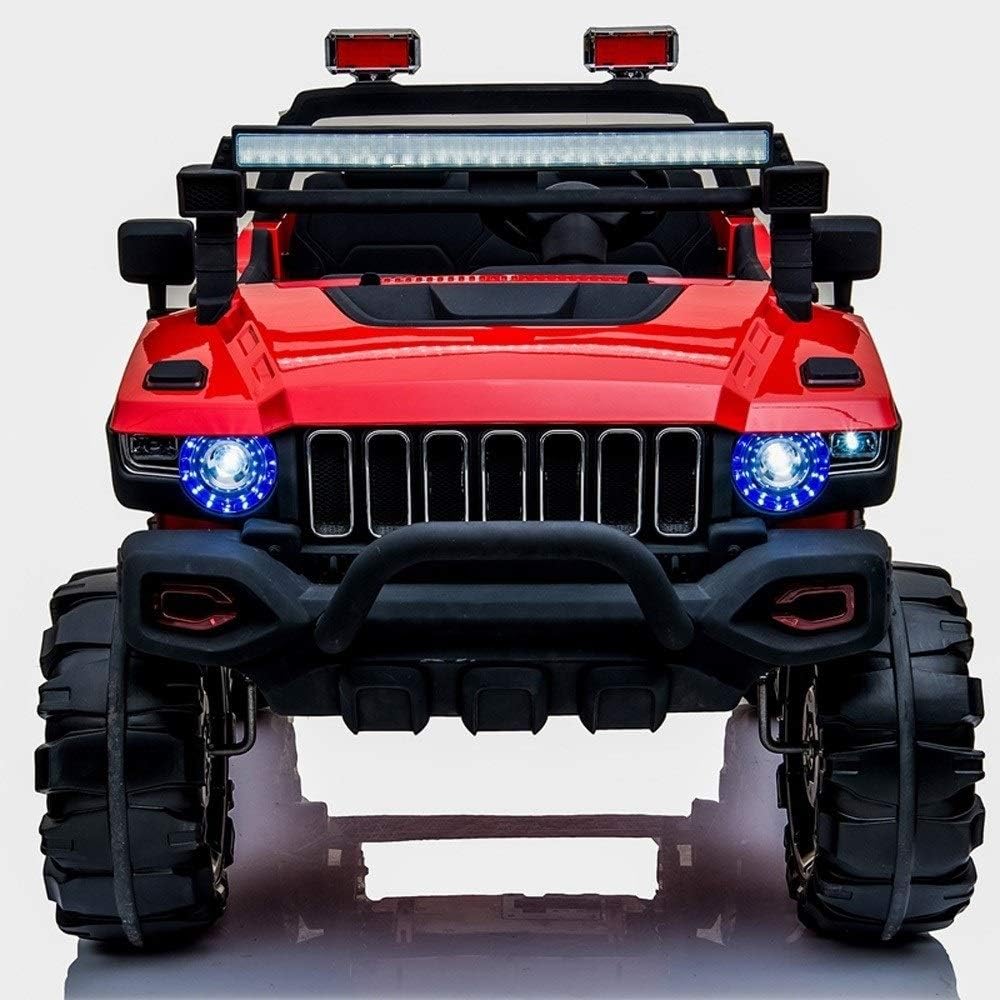 XSLY 135cm Large Seater 12V Kids Ride On Car Electric Truck Motorized Vehicles Child Two-seat Four-wheel Electric Car 45W/Remote Control Battery Powered, LED Lights, Suspension, Music, Horn