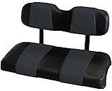 Kool Cushions CCPREC-BKECSTFR-01 -Custom Vinyl Golf Cart Seat Covers Front Frontand Rear-Black With Eclipse Stripe - For Club Car Precedent Golf Cart