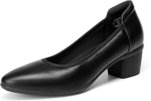 DREAM PAIRS Women's Low Chunky Block Heel Dress Shoes Closed Round Toe Comfortable Heels Work Wedding Office Pumps Shoes
