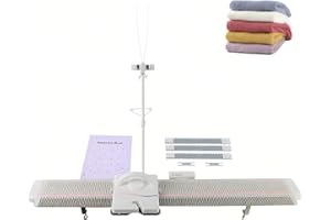 FOCKET Knitting Machine, LK150 6.5mm Mid Gauge 150 Stitches Portable Plastic Domestic Smart Weaving Set with Accessories for Sock Hat Scarf, Hand Sweater Knitting Machine Kit for Kids