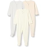 Amazon Essentials Unisex Babies' Footed Sleep and Play, Pack of 3