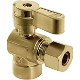 Kingston Brass KF4320BB 1/2" Sweat x 3/8" OD Comp Angle Stop Valve, Brushed Brass