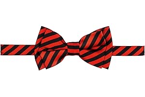 Retreez Striped Woven Microfiber Pre-tied Boy's Bow Tie