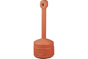 Justrite, Personal Smoker’s Cease-Fire Outdoor Ashtray, Polyethylene Standing Ashtray with Steel Bucket, 1 Gallon, Terracotta, 26806T