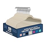 Lifemaster Velvet Non-Slip Hangers - 50 Pieces