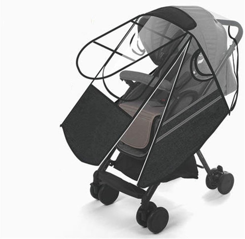 Quisilife Stroller Weather Shield Baby Car Rain Cover Baby Stroller Rain Cover Child Car Windshield Cart Warm Cover Universal Wind Dust Cover (Color : Black, Size : L)
