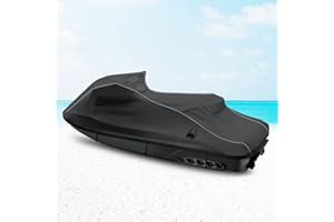BIGACOVER for Yamaha 2015-2020 VX/VX Deluxe Jet Ski Cover Trailerable Cover with Waterproof Zipper 600D Oxford PU Waterproof UV Proof Jetski Waverunner Covers(NOT for Cruiser or Any Other Models)