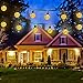 Icicle Solar String Lights 20FT 30 LED Crystal Globe Lights with 8 Modes, Solar Powered Waterproof Fairy Lights for Outdoor Garden Patio Backyard Xmas Holiday Party Decor, Warm White