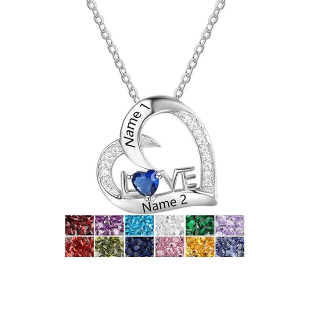 Grand Made Personalisierte Namenskette mit simuliertem Birthstone Baby Feet Kette geburtsstein mit Namenskette Silber 925 Ste