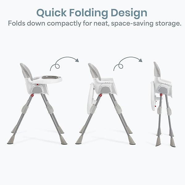 DREAM ON ME PORTABLE 2-IN-1 TABLETALK HIGH CHAIR, CONVERTIBLE COMPACT HIGH CHAIR, LIGHT WEIGHT PORTABLE HIGHCHAIR, GREY