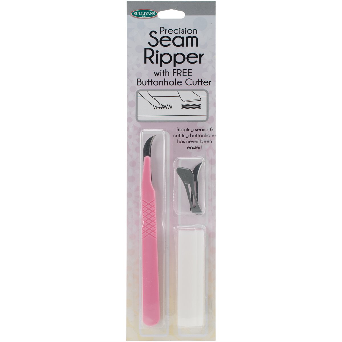 Sullivans Precision Seam Ripper With Free Buttonhole Cutter-Pink, Other, Multicoloured