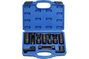 8MILELAKE 10pcs Oxygen Sensor Socket Set Sensor Oil Pressure Sending Unit Socket Set