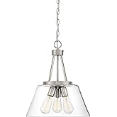 Savoy House 7-1025-3-SN Calhoun Modern Clear Glass Pendant, 3-Light 180 Total Watts, 18" H x 15" W, Satin Nickel