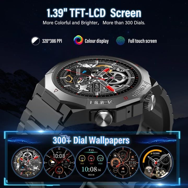 Smartwatch Uomo Militare, 1.39" Orologio Smart watch con Chiamate Bluetooth — foto 6 di 7
