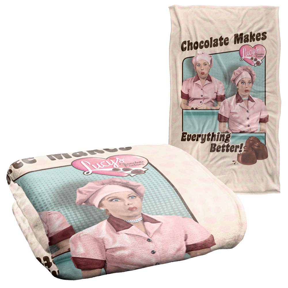 Trevco I Love Lucy Friends and Chocolate Silky Touch Super Soft Throw Blanket 36" x 58"