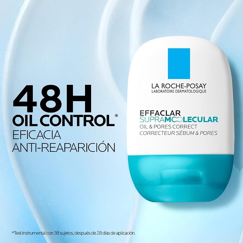 Effaclar Supramolecular, gel matificante, sebo e corretor de poros 40 ml com ciência molecular avançada [ácido salicílico + niacinamida].
