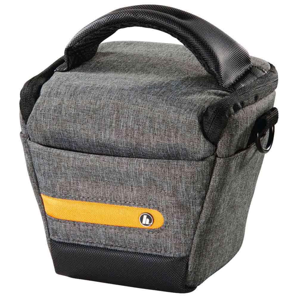 Hama Terra Camera Bag Made of Recycled Polyester (Photo Bag for Digital Camera 13.5 x 9.5 x 12 cm, Shoulder Bag, Belt Loop for Bum Bag, Handle) Grey