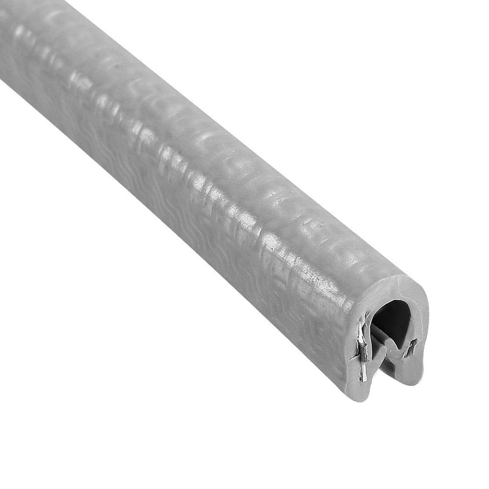 TA-VIGOR Edge Trim U Seal Grey Rubber U Channel Edge Trim Rubber Seal, U Shape Weather Stripping for Edge Protector Fits 1/64'' - 1/16'' Edge 10Ft Length