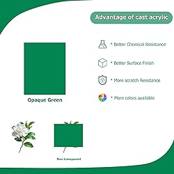 Eszeoee 2 Pack 16'' x 20'' Opaque Green Acrylic