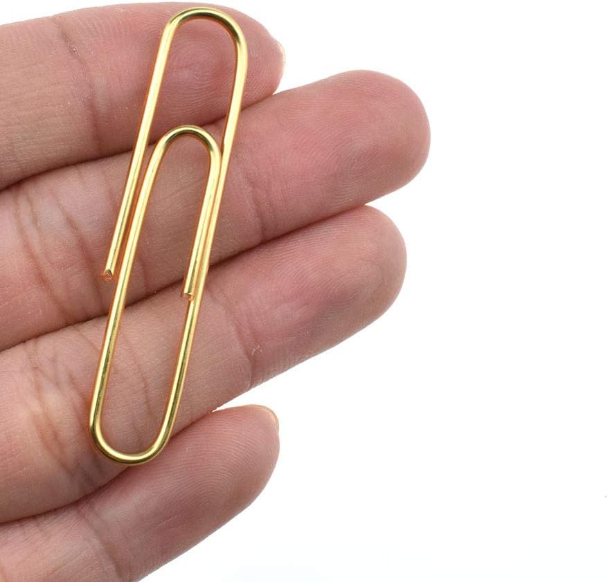 HAHIYO Paper Clips Large 2 inches Length Gold Paperclips