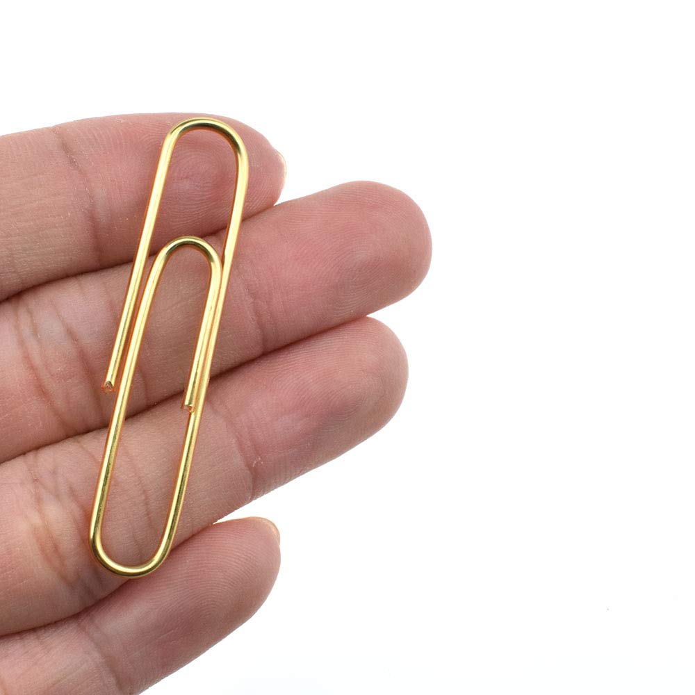 HAHIYO Paper Clips Large 2 inches Length Gold Paperclips Vinyl Coated Prevent Scratching Tearing The Pages Sturdy for Bookmark Organize Home Office School 80 Pack