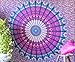 Folkulture Peacock Parade Bohemian Tapestry Hippie Wall Hanging, Indian Mandala Bedspread for Bedroom, Blue Bedding Blanket or College Dorm Room Art Décor, Queen Size Cotton Pink Purple Boho Spread