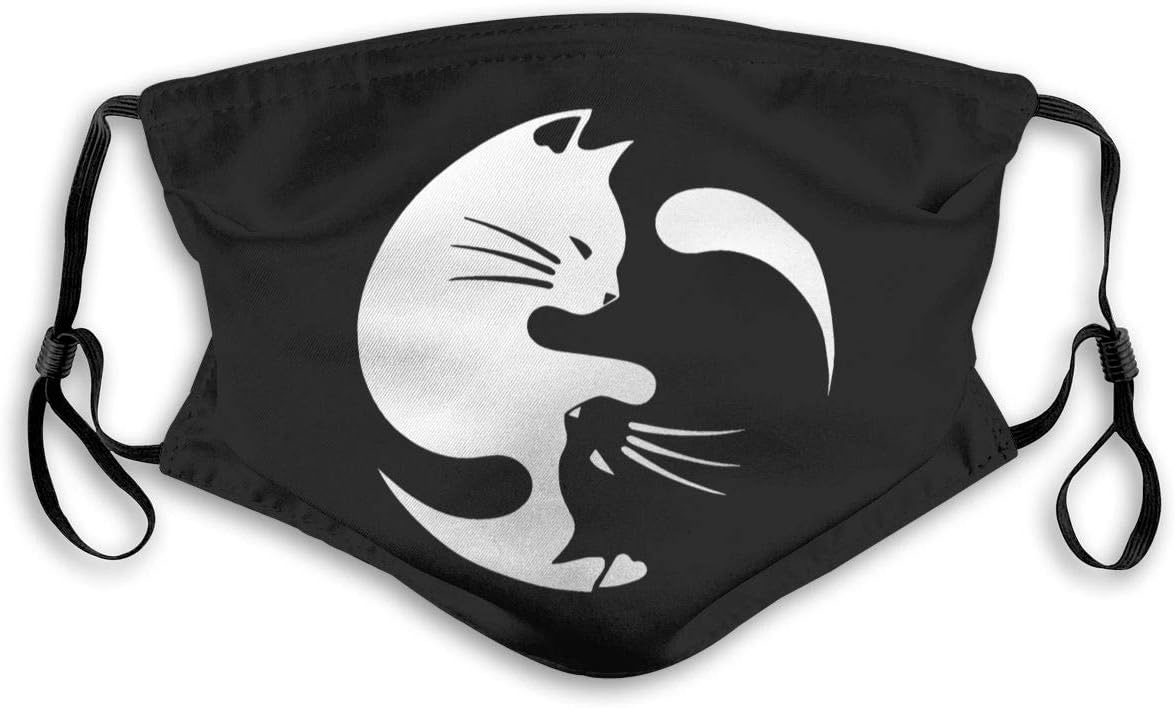 Face Mask Nose Mouth Cover Cat Ying Yang Anti Dust Reusable Face Covers