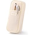 EASTHILL Big Capacity Pencil Case Large Pencil Pouch Stationery Pen Bag for Teen Girls-Cream
