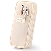 EASTHILL Big Capacity Pencil Case Large Pencil Pouch Stationery Pen Bag for Teen Girls-Cream