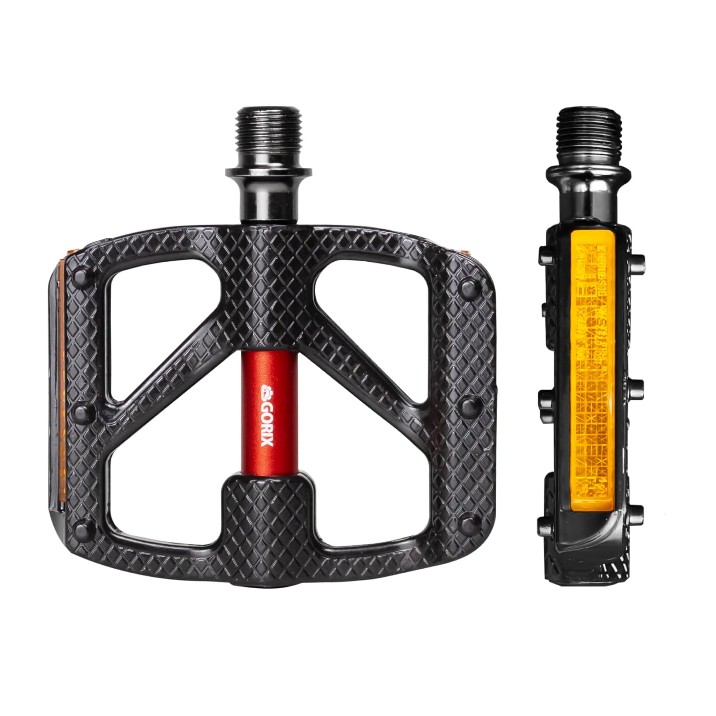 GORIX Bicycle Flat Pedals Wide Lightweight with Reflector for Road Bike Mountain Bike MTB (GX-FY610)