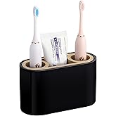 Shinowa Toothbrush Holder,Premium Toothbrush Organizer,Bathroom Storage Organizer for Electric Toothbrush, Toothpaste, Razor, Comb, Black