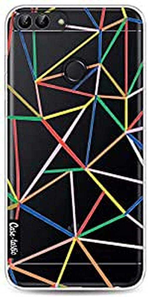 P Smart (2018) mobile phone case with plenty of space for your ID, bank card and more. The shock-absorbing and scratch-resistant case with Colorful Abstraction Outline - CASETASTIC