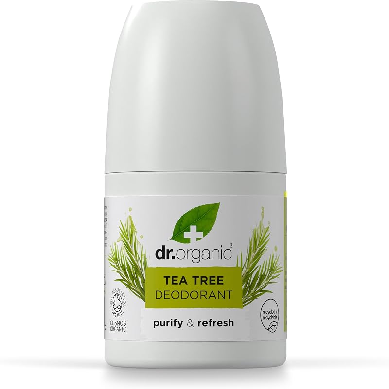 Dr Organic Tea Tree Deodorant Aluminium Free 50ml Vegan Cosmos Organic