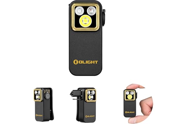 OLIGHT Oclip Pro S EDC Flashlight Clip-on Light, 600 Lumens Type-C Rechargeable with White LED, UV and RGB, Magnetic Flash Lights for Working, Signaling, Inspection and Outdoor Use (Black)
