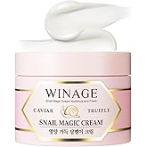 Coreana WINAGE Caviary Truffle Snail Cream - Korean Snail Mucin Moisturizer - Daily Repair Anti-Aging Cream for Face - Deep Hydration, Rejuvenating, Non-Sticky, 3.5oz.