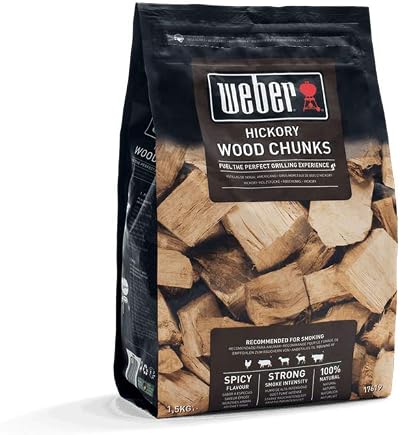 Weber Hickory Wood Chunks 1.5kg for Smoking Beef Poultry Pork