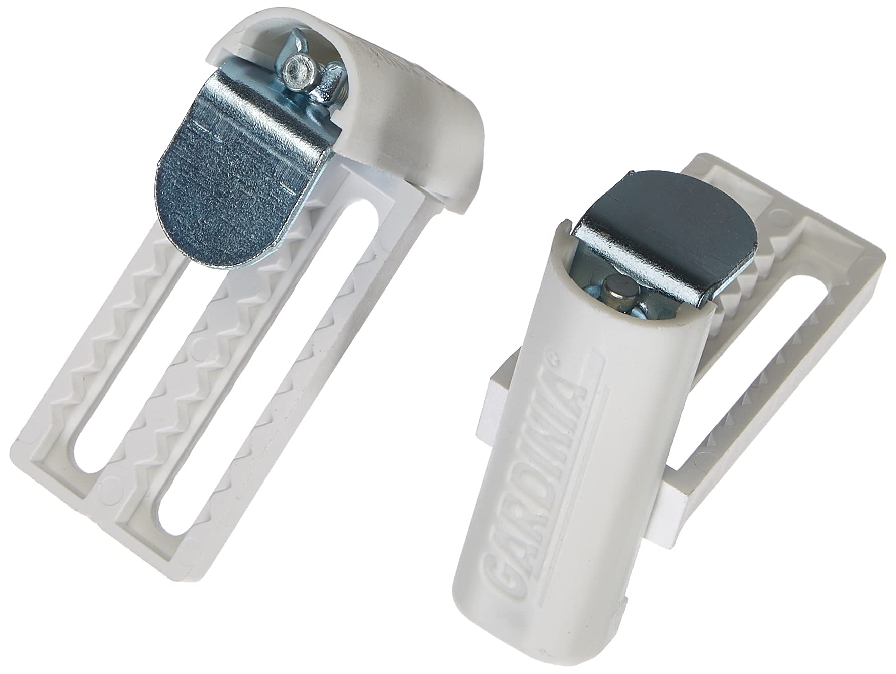 GARDINIA Universal clamp carrier for roller blinds and blinds, 2 Pieces, Incl. Allen Key, Drill- and screw-less assembly, White, Metal/Plastic, Adjustable 6-26 mm, 10004205