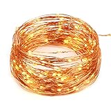 BMOUO 16.4Ft 5-Meter 50leds LED String Lights on Copper Wire LED Starry Décor Rope Lights AA Battery Powered Operated Lighting for Christmas Wedding Holiday and Party (Warm White)