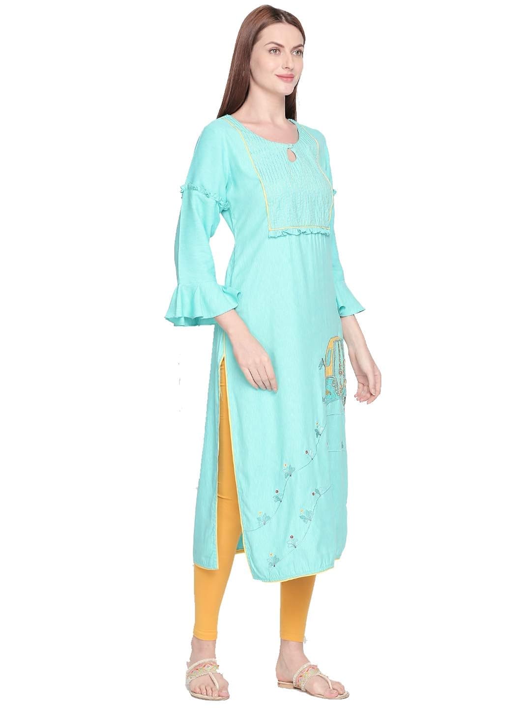 Melange Embroidered Women Kurti 